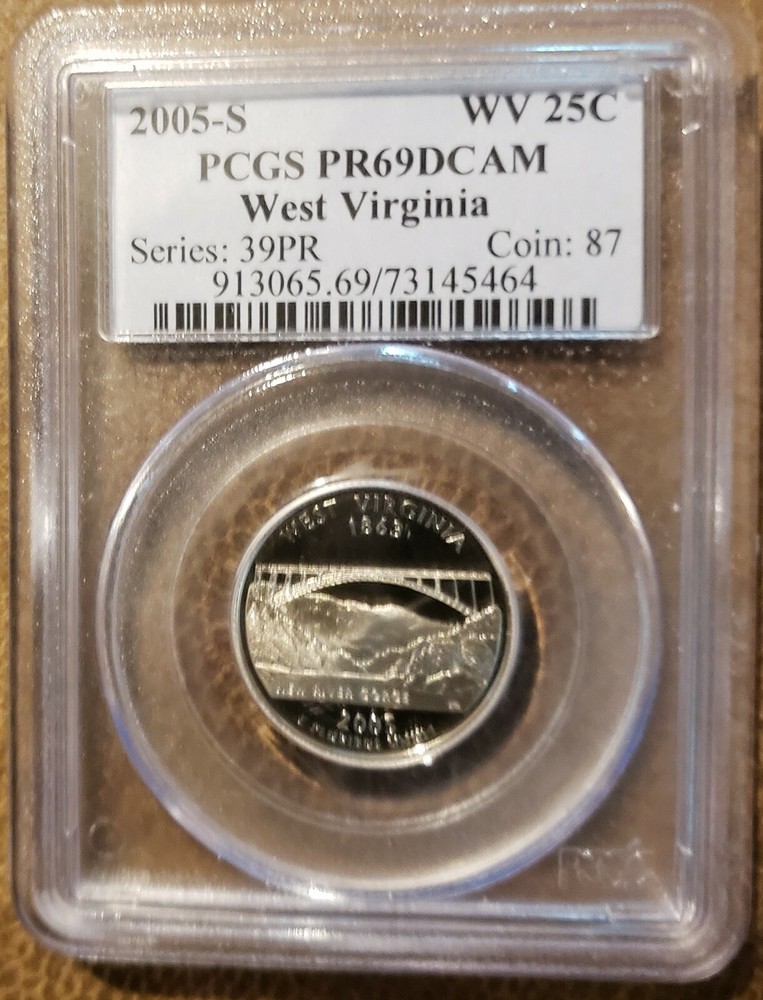 2005 S Clad West Virginia PCGS PR69DCAM