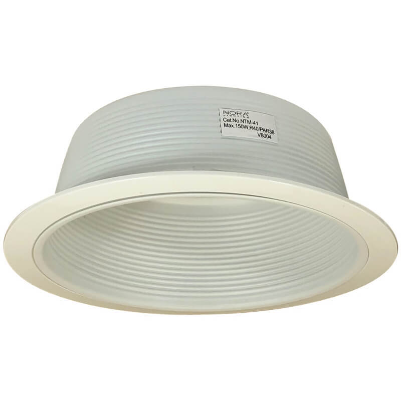 Nora Lighting NTM-41 6" BR40/PAR38 White Stepped Baffle with Ring