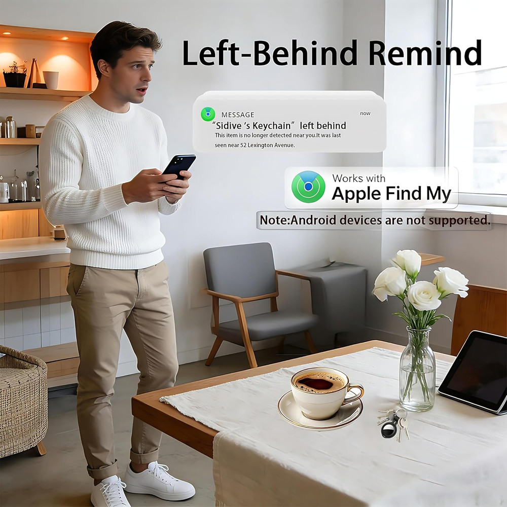 4 Pack Tracker Tags [Apple MFi Certified] Work with Apple Find My(iOS Only) Blue