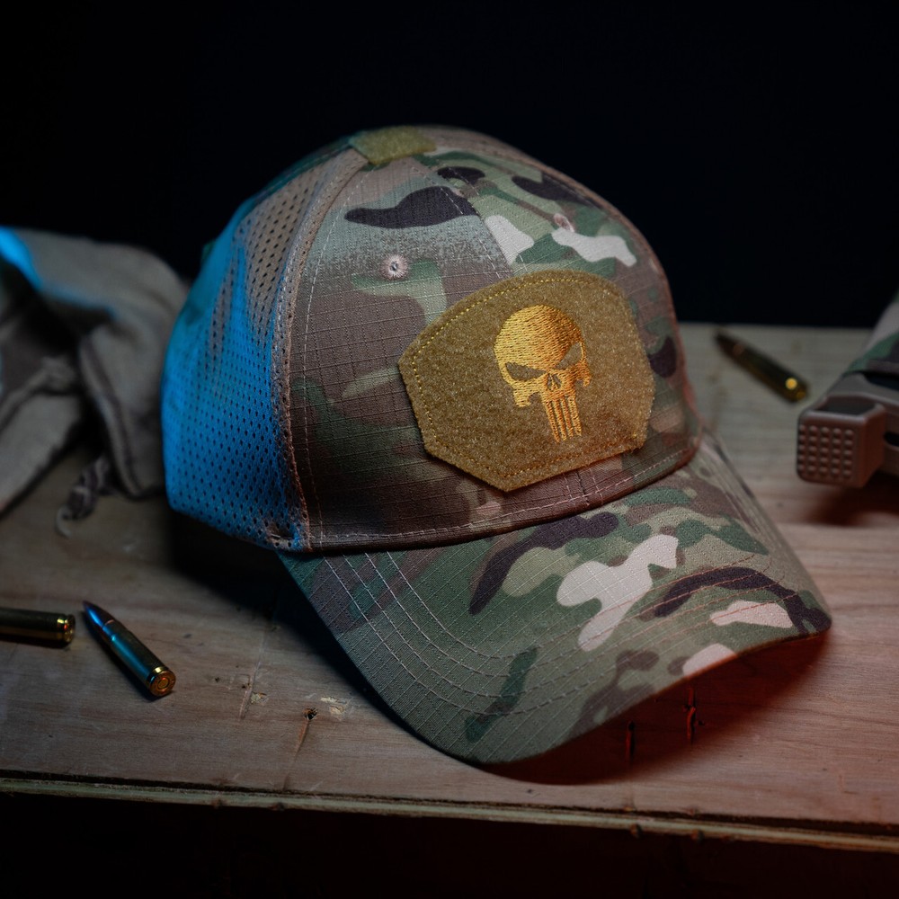 Punisher Tactical Cap With Loop Surface Hook Backed Morale Patches Operator Cap