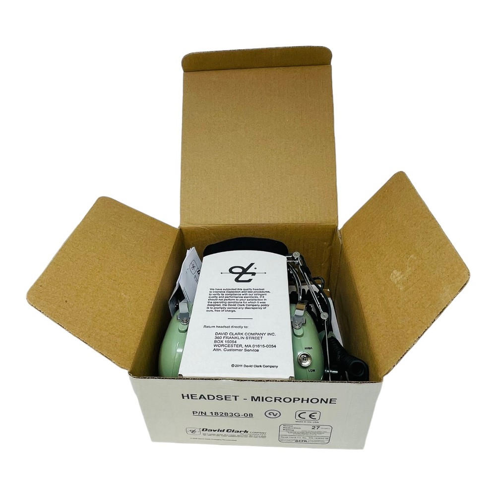 DAVID CLARK P/N 18283G-08 HEADSET - MICROPHONE NEW IN BOX