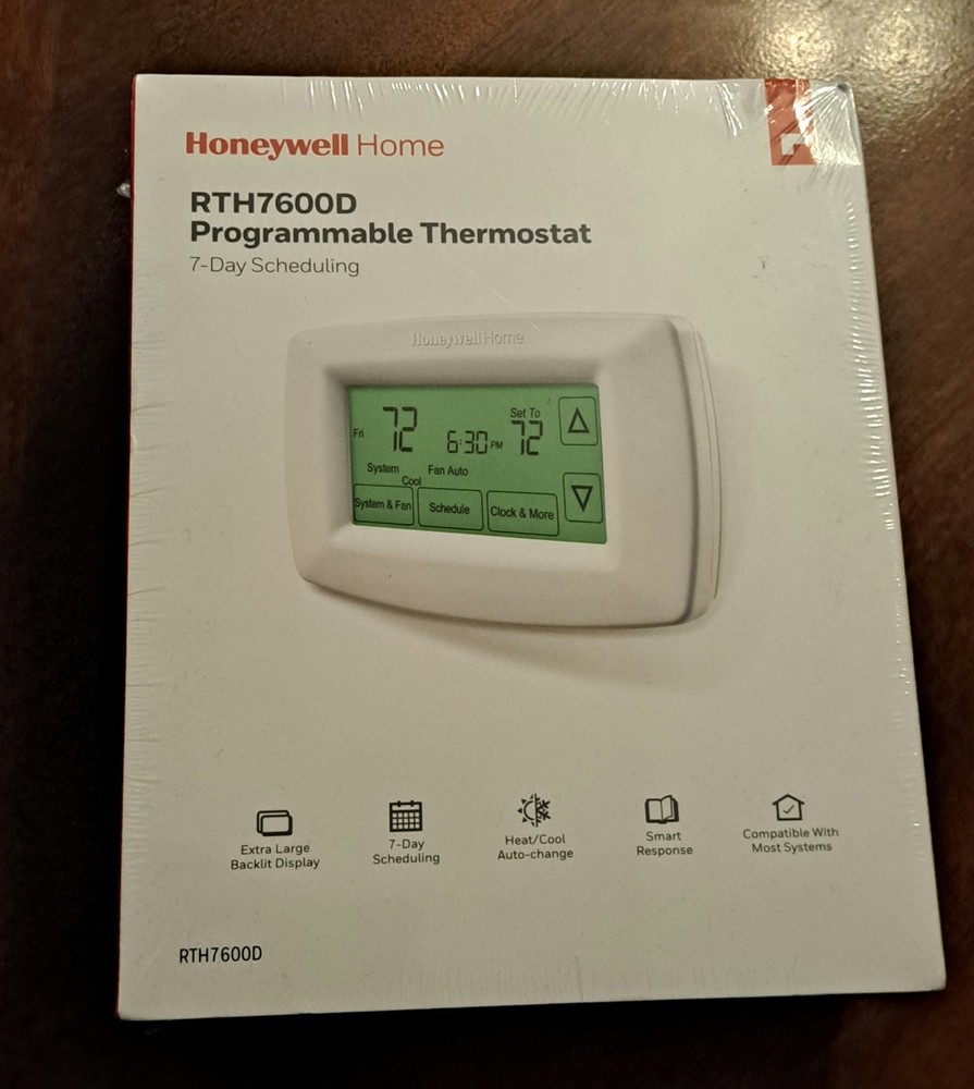 Honeywell Home RTH7600D Programmable  Touchscreen Thermostat  White,  Sealed