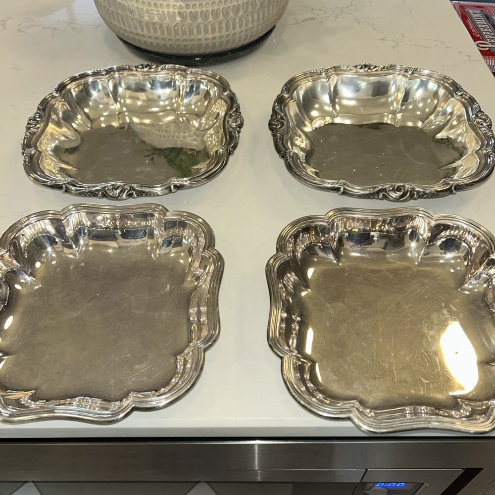 2 N.B. & Sons Nathan Bloom & Sons Silverplate Serving Dishes Removable Handle