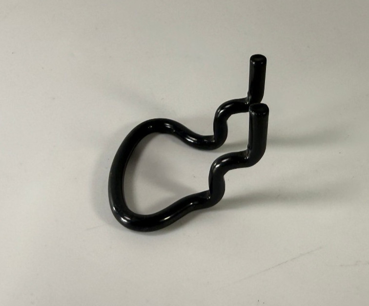 Black Pegboard Curved Hook Metal Multi-Purpose Tool Holder Small Compact