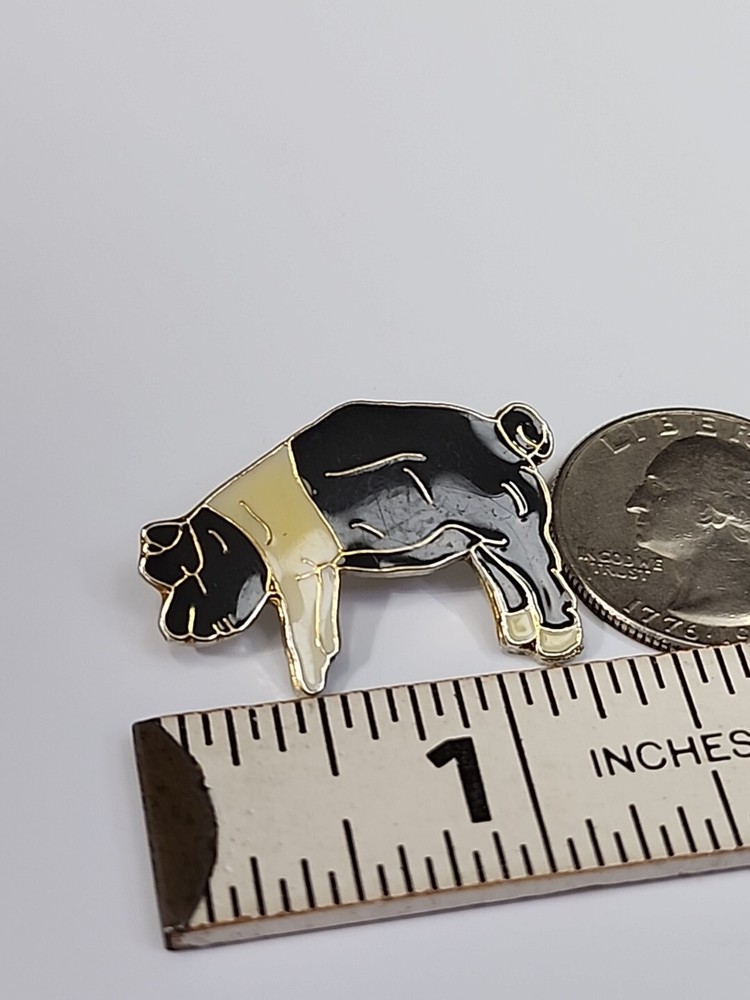 Black & White Pig Lapel Pin