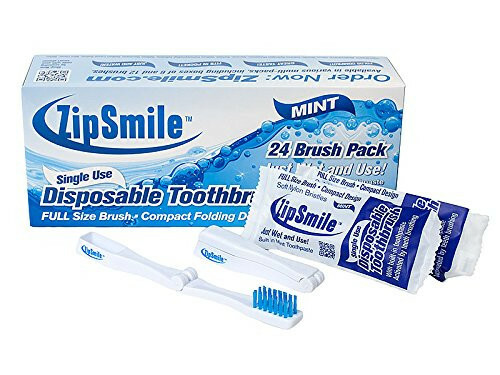 Zipsmile 24ct Disposable Toothbrushes with Toothpaste Individual Wrapped