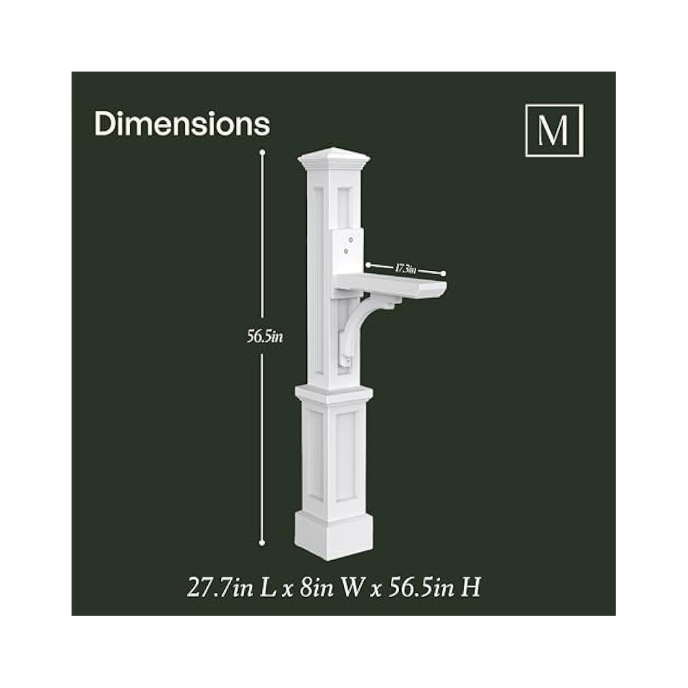 Durable Mailbox Post System, Weatherproof & Fade Resistant, Easy to Install