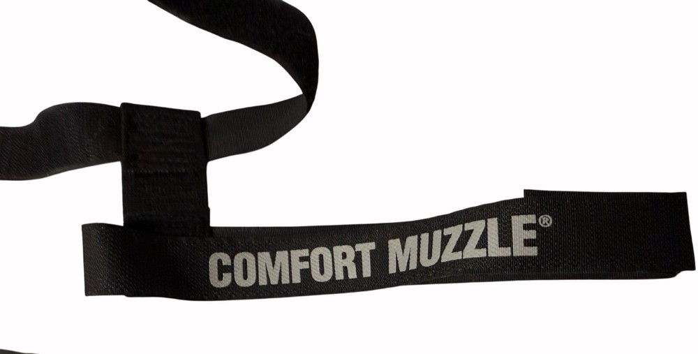 Medium Dog Muzzle Basket Adjustable Nylon Rubber Black 5.5" Border Collie