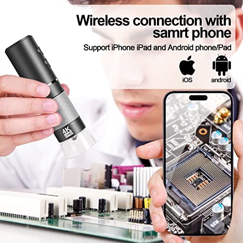 4K WiFi Digital Microscope Camera for iPhone Android Phone and WiFi Microscope