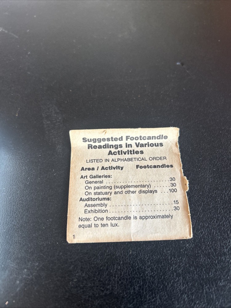 BEHA Light Meter - Footcandles - With Case