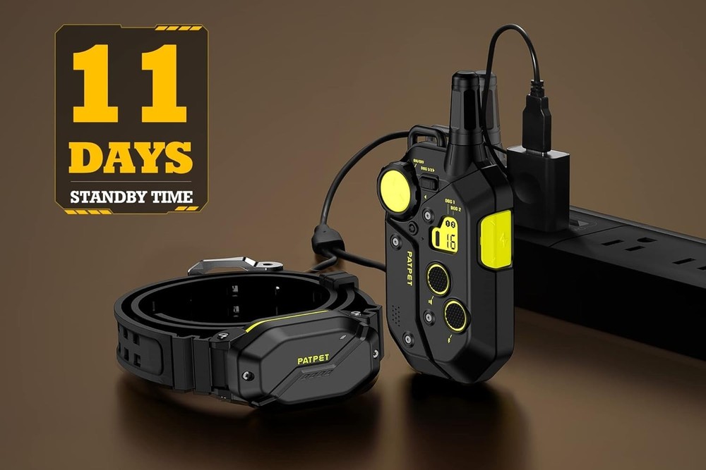 Professional E-Collar 3/4 Mile Range 2 Channels 3 Modes Rechargeable Black Green