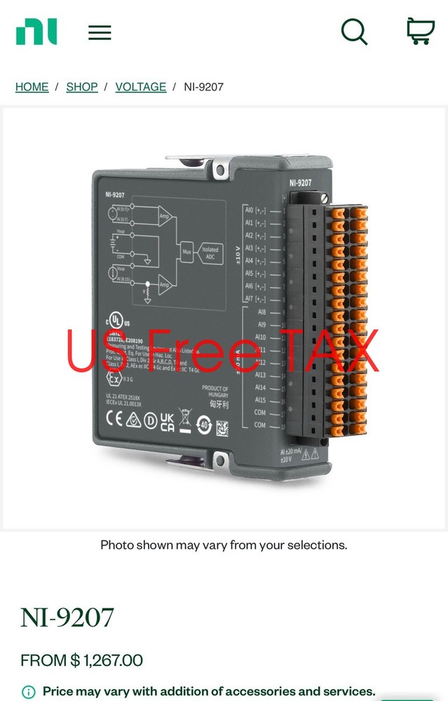 NEW National instruments NI 9207 Analog Input Module