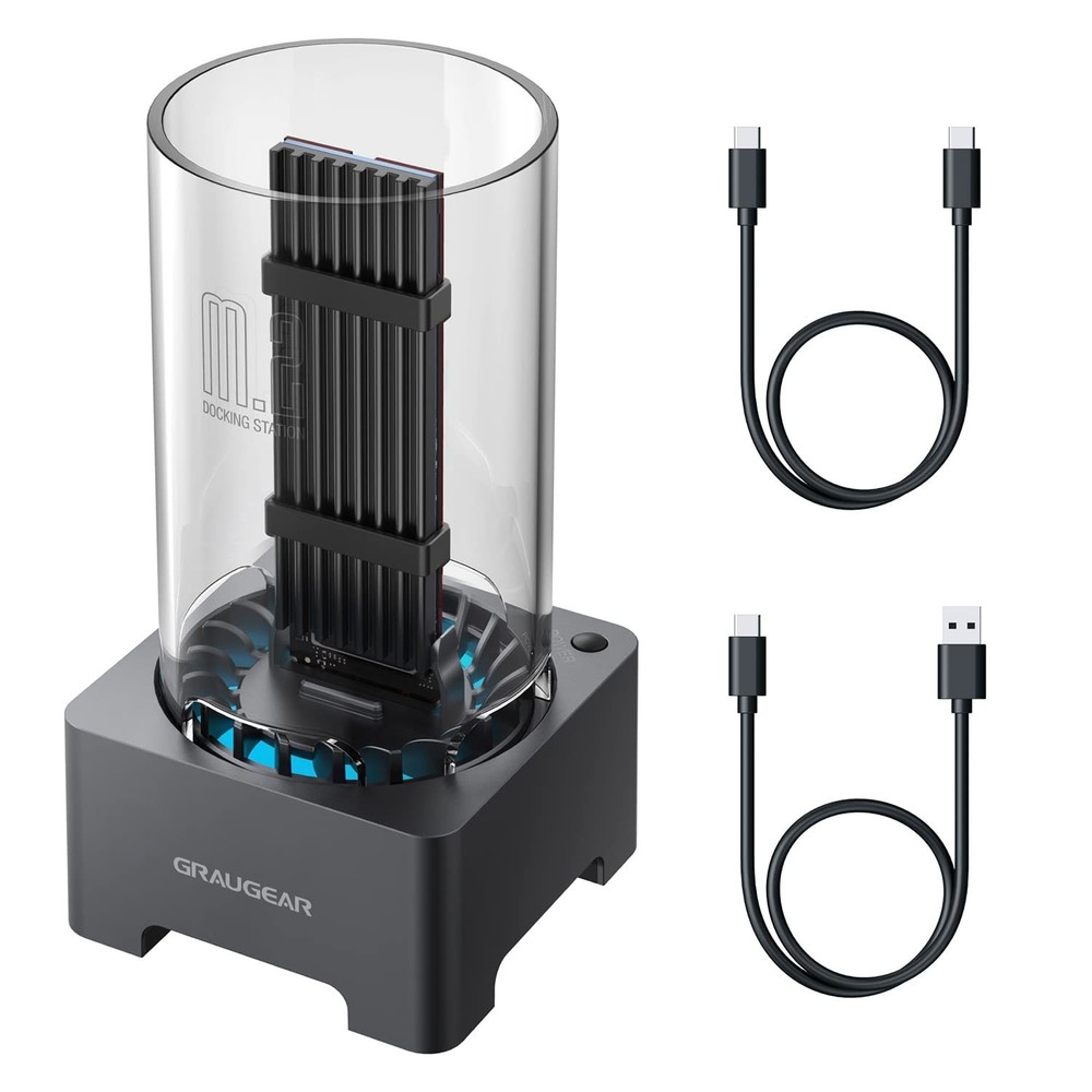 GRAUGEAR M.2 External Cases Bundle: NVMe/SATA SSD Docking Station With Built-...