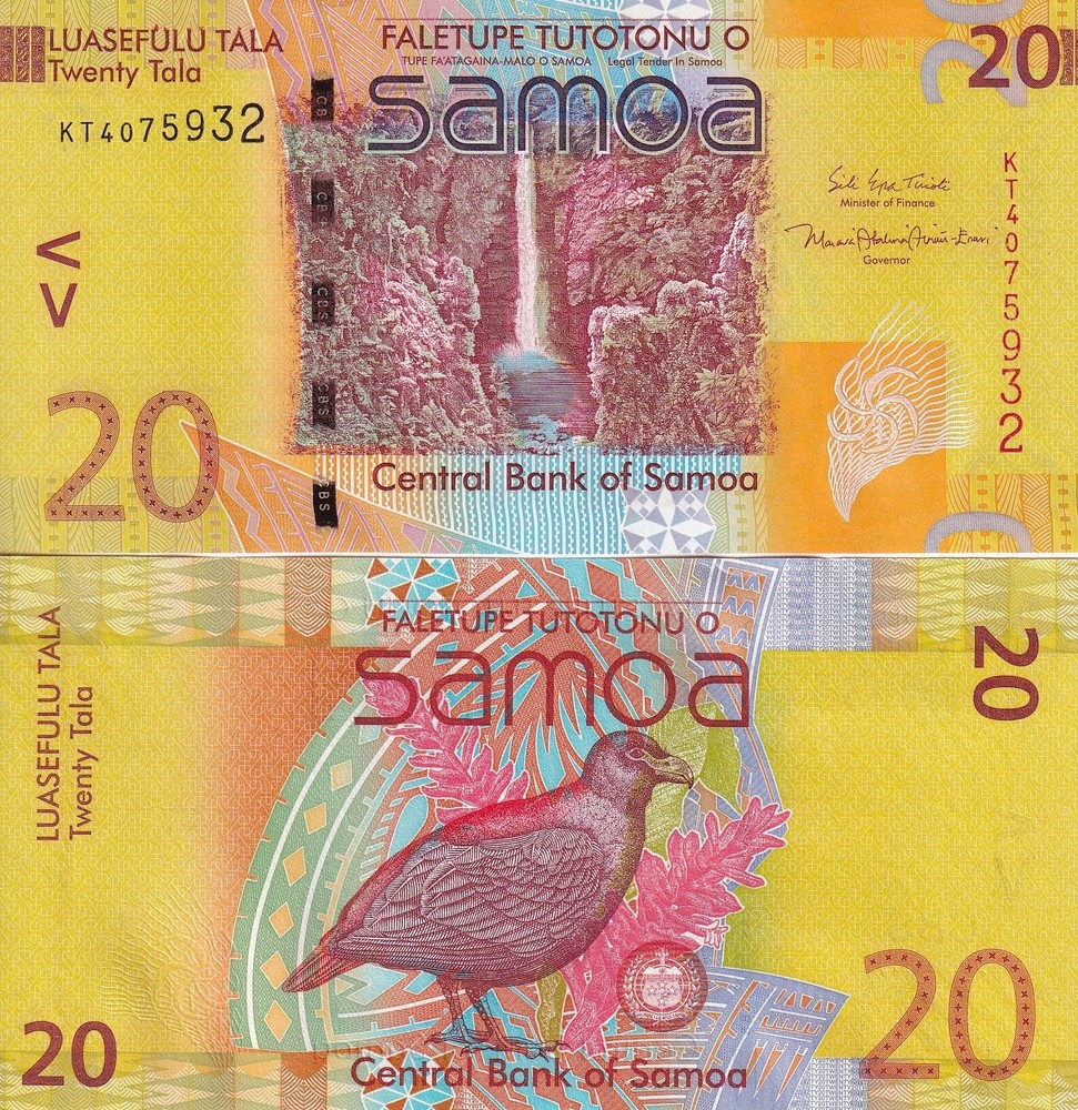 Samoa 20 Tala 2008-2017 P 40 UNC Random Signatures