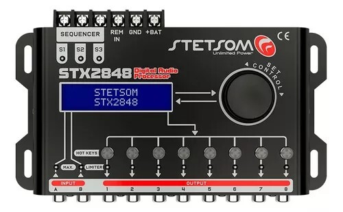 Stetsom STX2848/Digital Audio Processor/Dsp Crossover 2 Inputs 8 Outputs/Stetsom