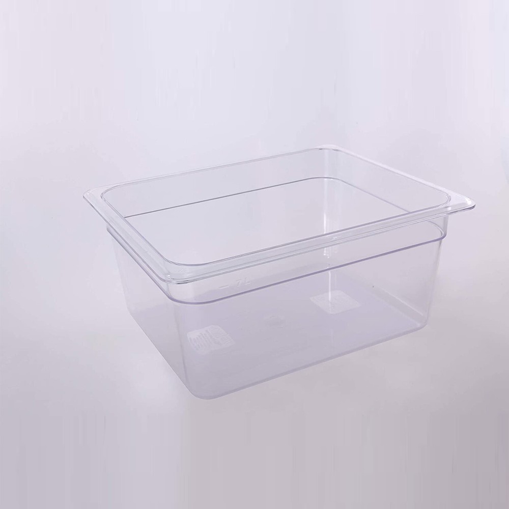 Hakka 6 Pack 1/2 Size Food Pan 2.5" Deep Clear Polycarbonate Storage Table Pan