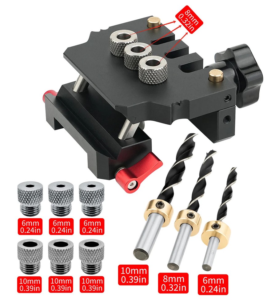 Doweling Jig Self Centering 6-12mm Drill Guide Biscuit Joiner Woodworking Tool