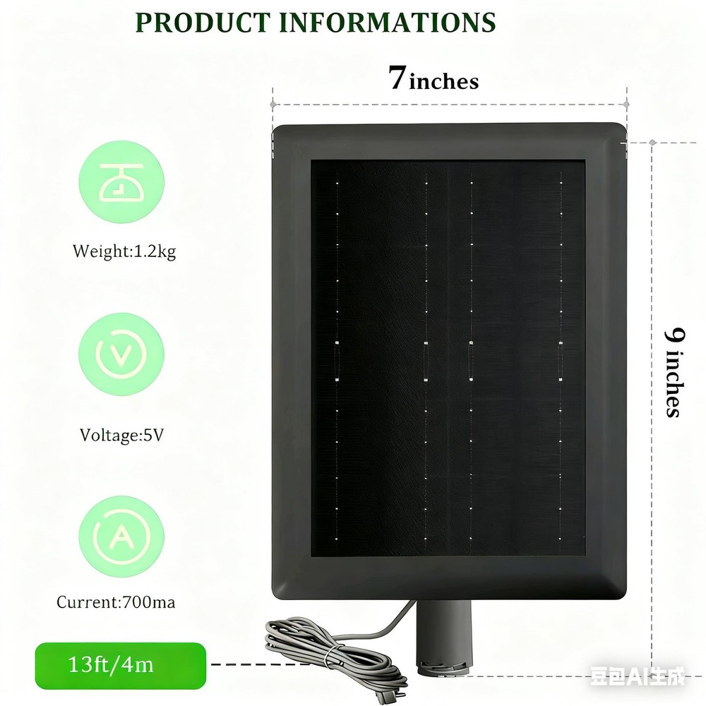 2 Pack Ring Solar Panel(2nd Generation), 5W Panel Charger with Biack