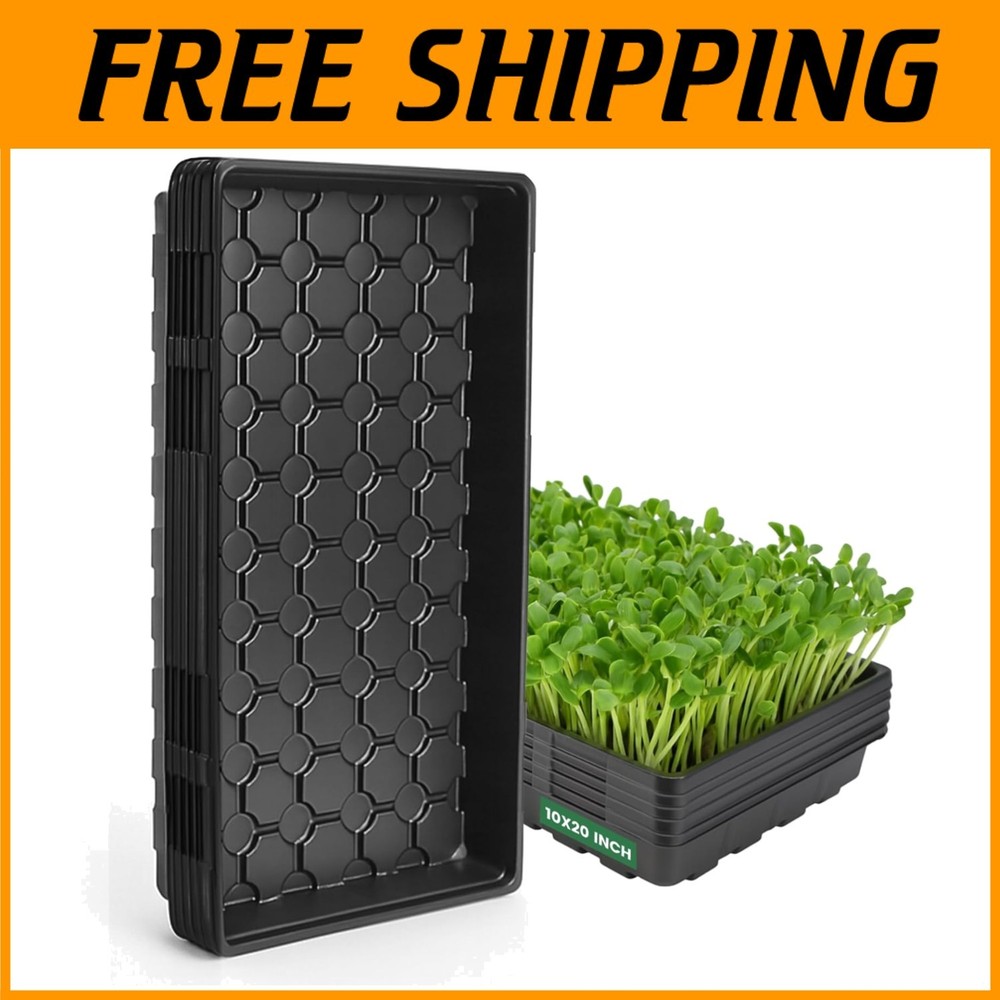 Fodder Trays 10-Pack - Heavy Duty Seed Starter Flats=