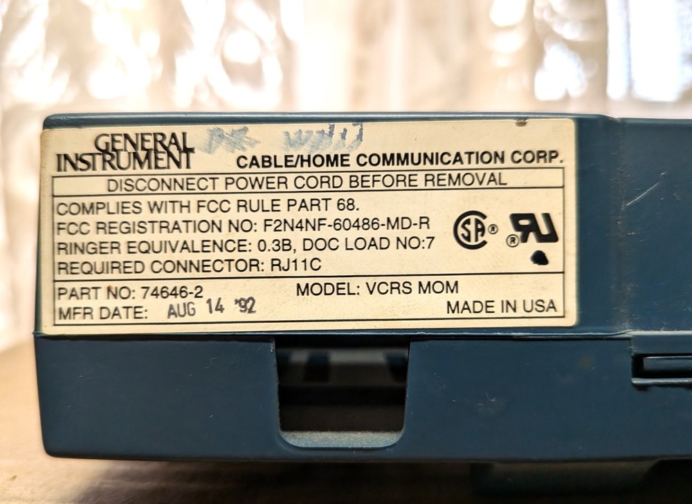 GENERAL INSTRUMENT VIDEOCIPHER RS DESCRAMBLER MODULE - UNTESTED - FOR PARTS