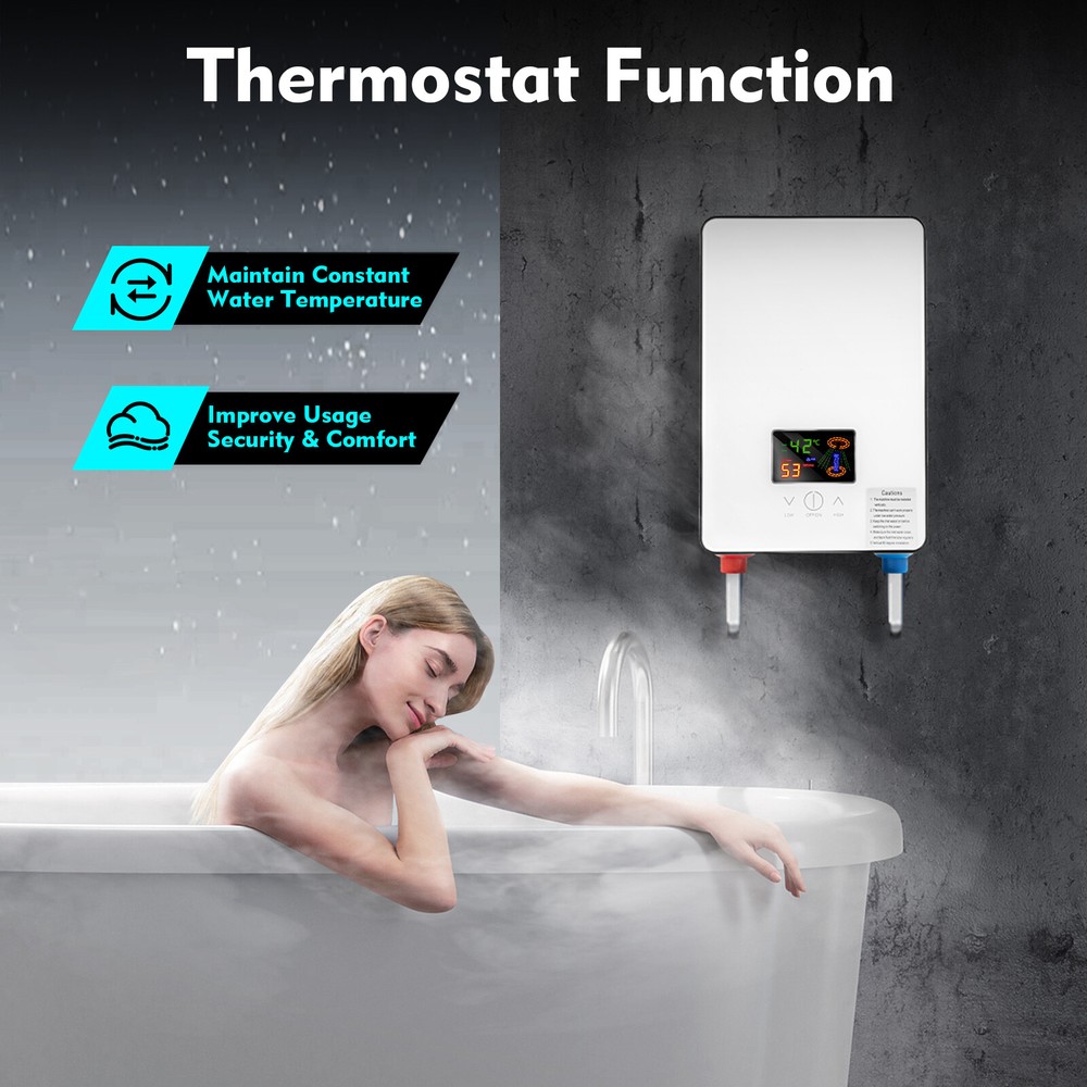 110V 4500W Whole House Electric Instant Tankless Water Heater with Shower Head