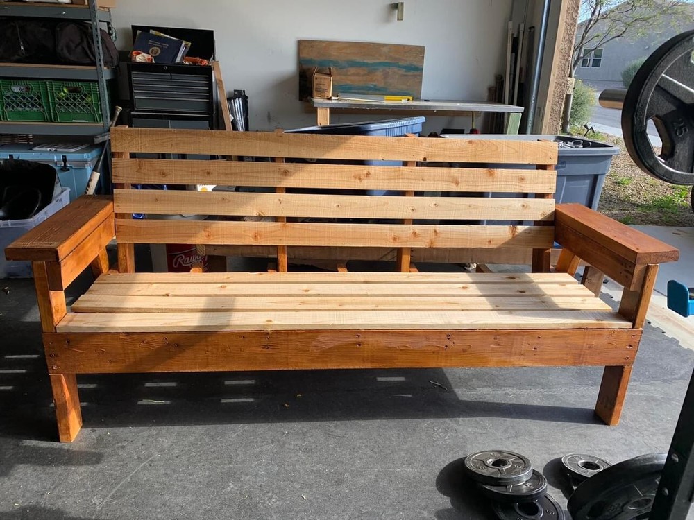 wooden bench