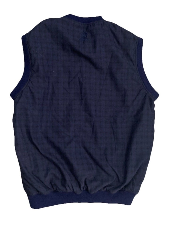 ProQuip Windshield Golf Vest Men’s Medium Navy Blue Plaid