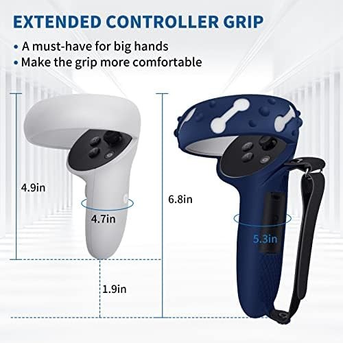 Controller Grips for Oculus Quest 2, Extended Silicone VR Grips Cover Protector