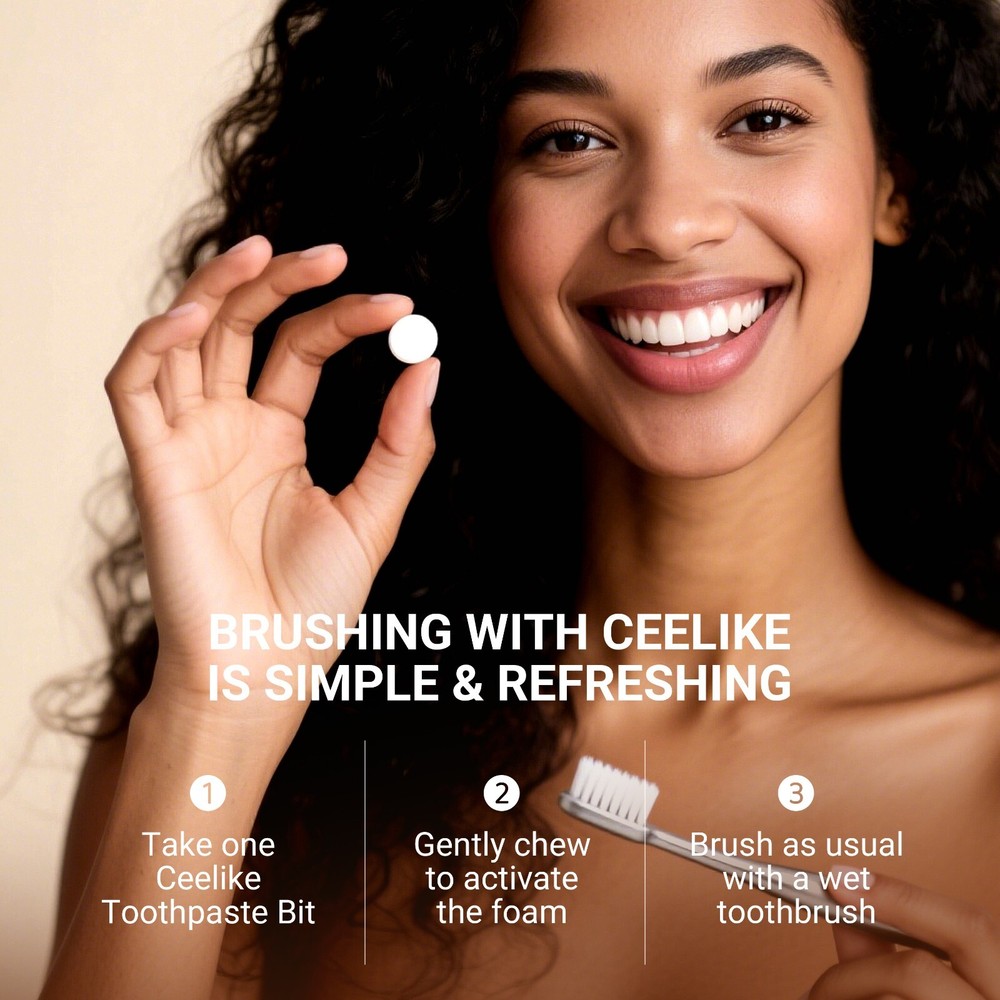 CEELIKE 5% Hydroxyapatite Solid Toothpaste - Enamel Strengthening - 186 Tablets