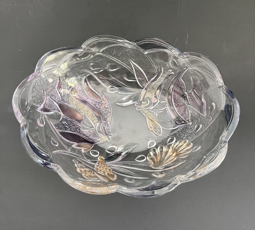 Mikasa’s 1970s Multicolor Etched Crystal Oval Bowl