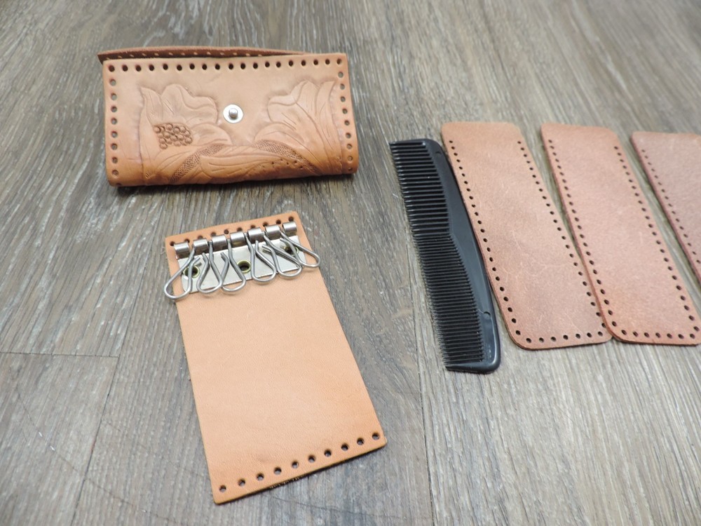 2 Leather Projects Key Holder Comb Case Leather Only