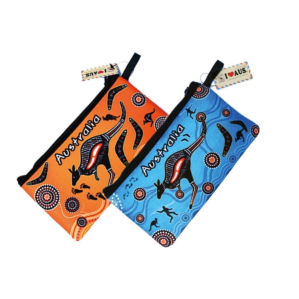 Orange or Blue Aboriginal Art Pencil Case