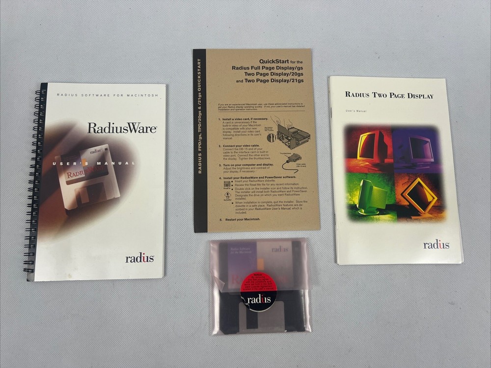RadiusWare For Macintosh 3.5 Disk And Booklets