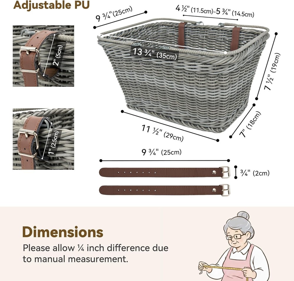 Multi-Use Handcrafted Bicycle Basket