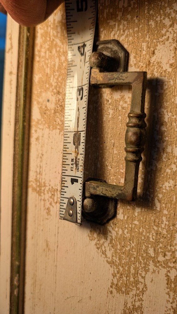 8) Brass Vintage Drawer Pull 3"centers Handle Mid-Century Dresser Pulls Hardware