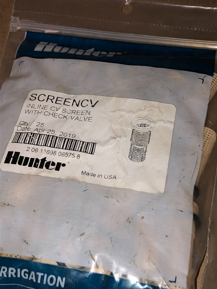 50 HUNTER SCREENCV INLINE CV SCREENS WITH CHECK VALVE