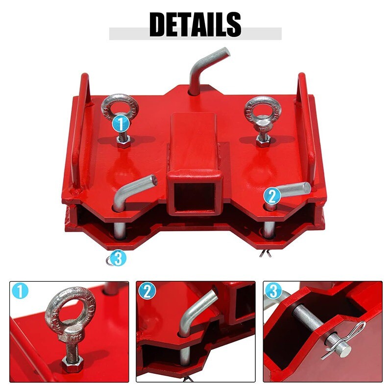 Insert 2" Forklift Hitch Receiver Pallet Forks Trailer Towing Adapter'