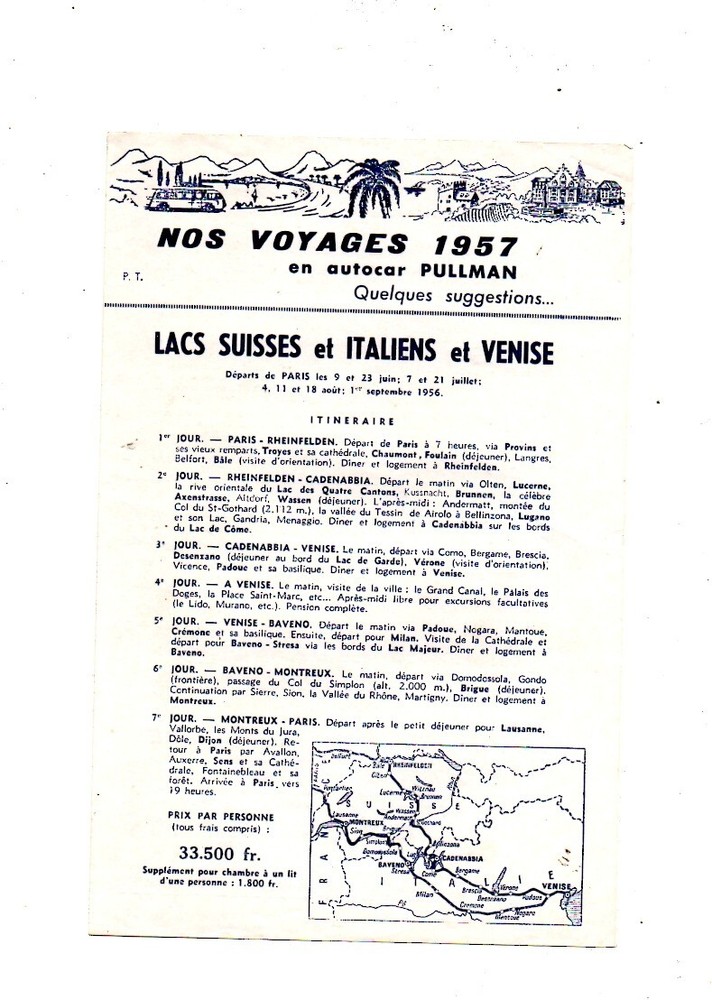 1957 ADVERTISEMENT BUS TRAVEL