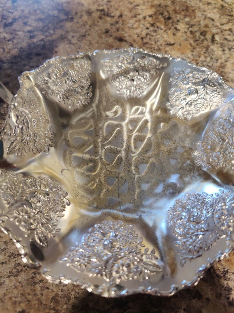 J Reichhart West German Silver Plate Brass Basket