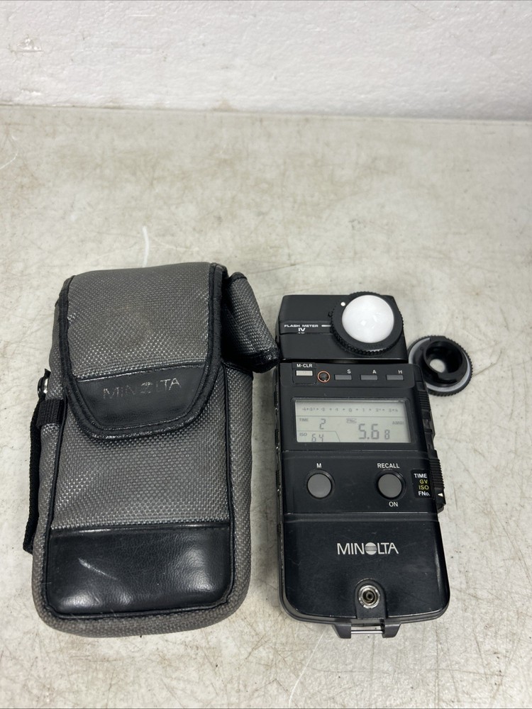 Minolta Flash Meter IV Ambient/Flash Light Exposure Meter With Case - Tested