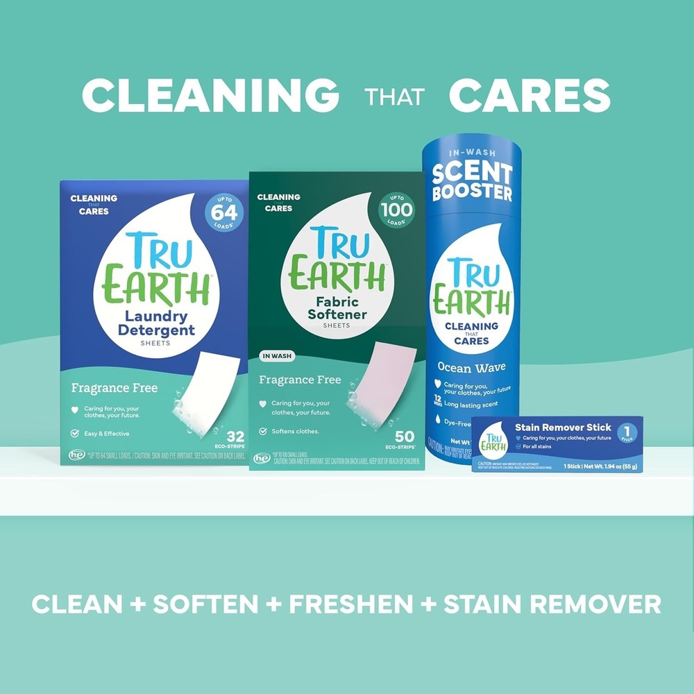 Compact Unscented Dry Laundry Detergent Sheets – 32 Load Eco-Friendly Packs
