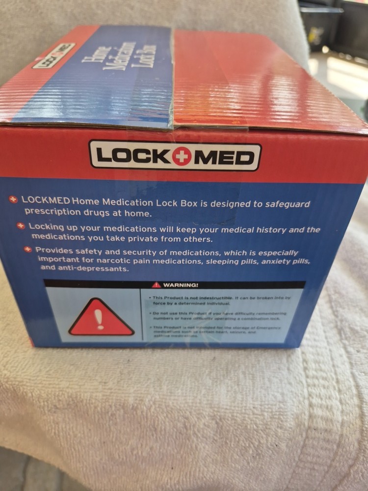 Lockmed Guardian Home Medication Medium Lockbox W/ Combination Lock Security