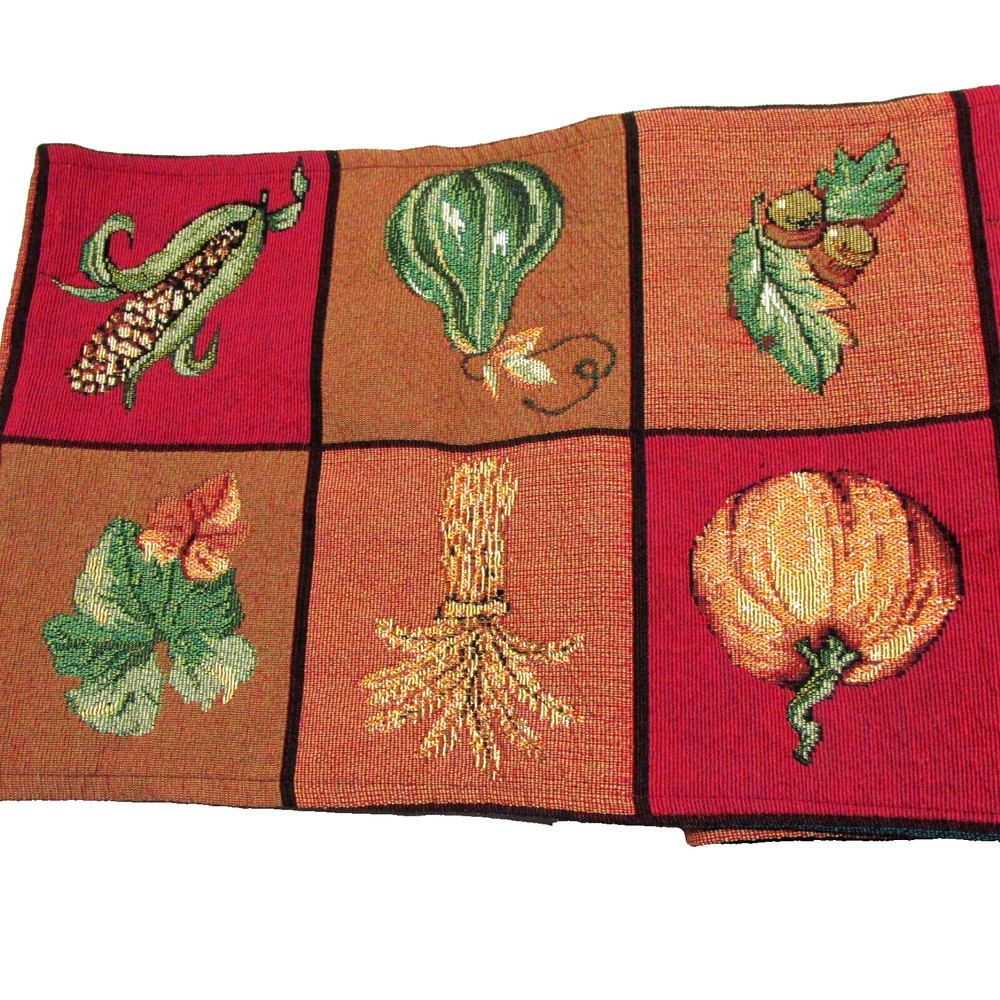 Fall Theme Tapestry Rectangle Table Runner Thanksgiving Decor 70" x 12.5