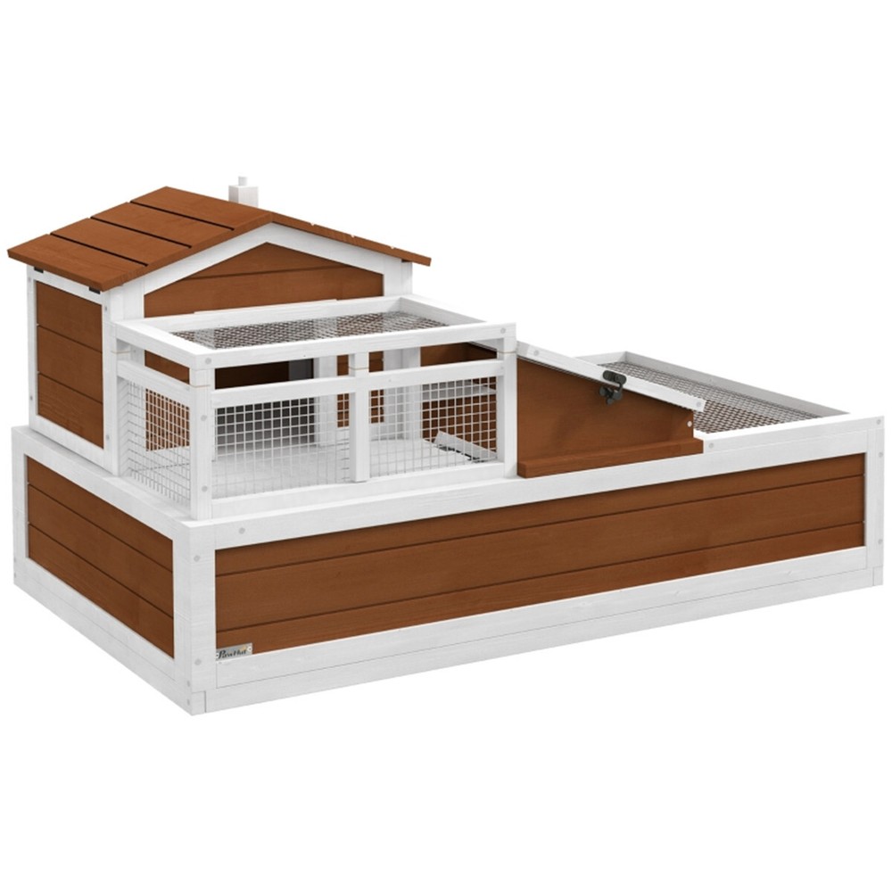 Wooden Rabbit Cage Easy To Clean with Pull-out Tray