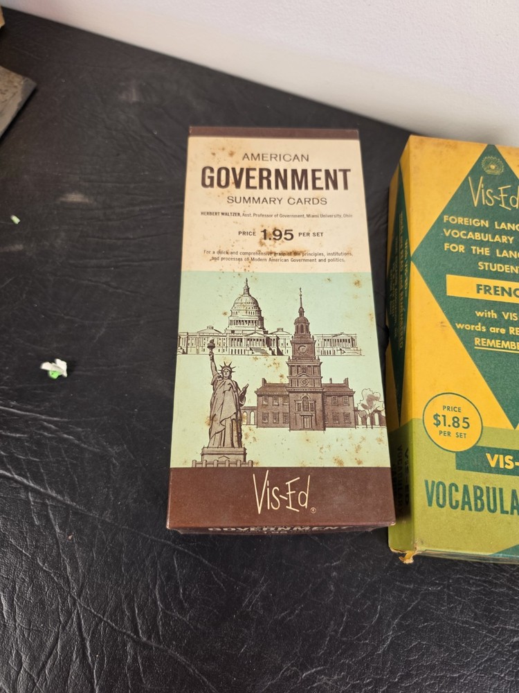 Vintage Vis-Ed Summary Cards FLASH CARDS
