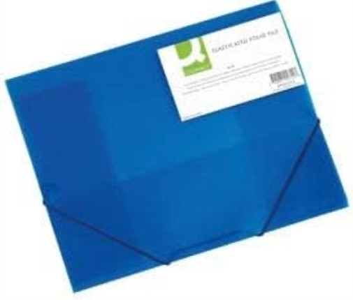 Q-Connect A4 Elasticated Folio - Blue