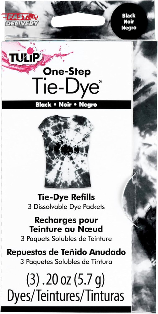 Tulip One-Step Tie-Dye Kit Dye Refill Packs, Black