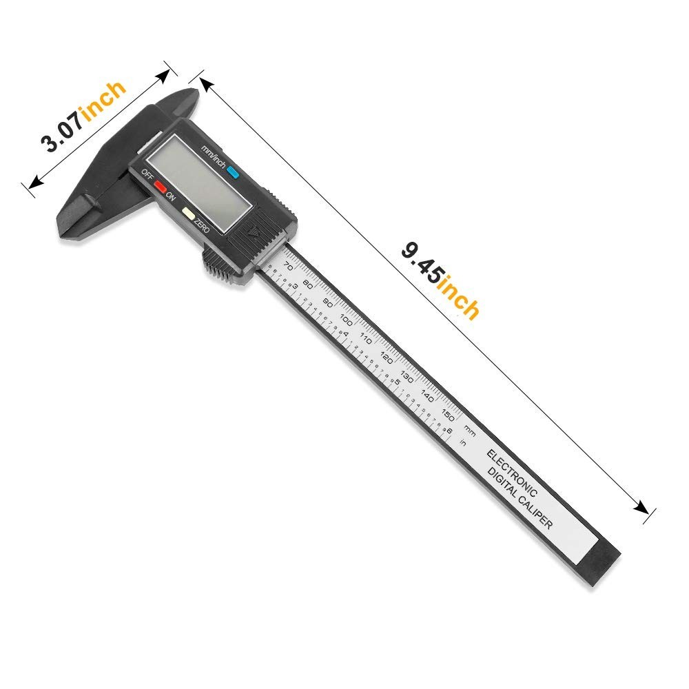 Portable 6-Inch Digital Caliper with Zero Setting & Non-Scratch Precision Tips