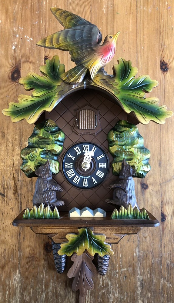 Hubert Herr-Moving Bears Black Forest Cuckoo Clock- Rebuilt-Excellent