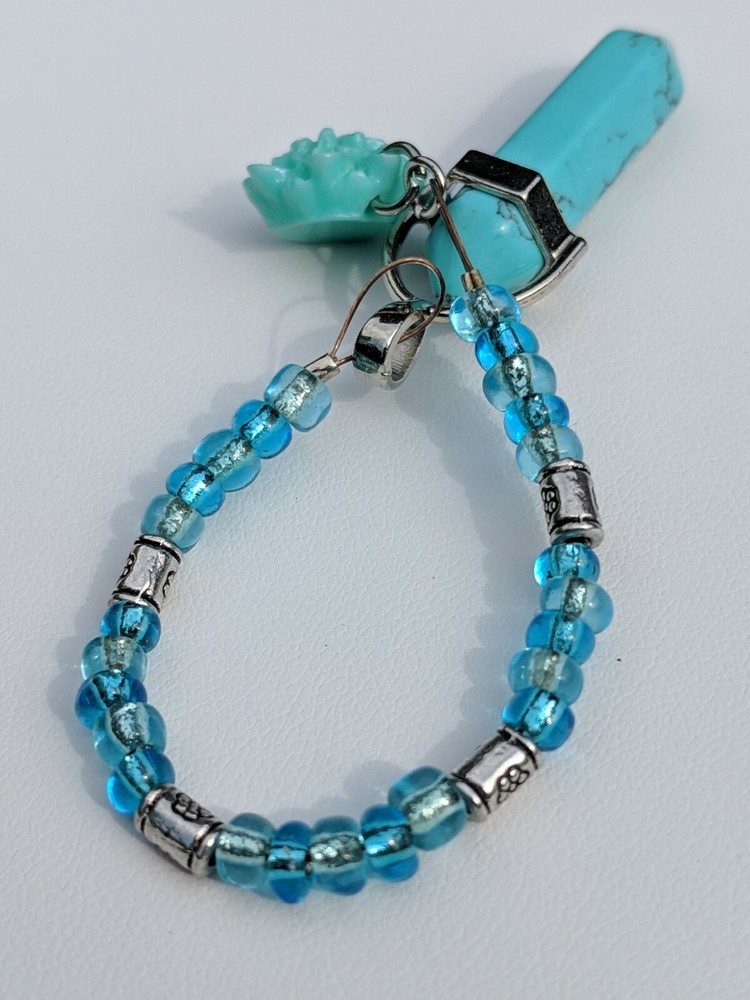 Blue Howlite Point Pendulum (Reiki blessed, hand-crafted)